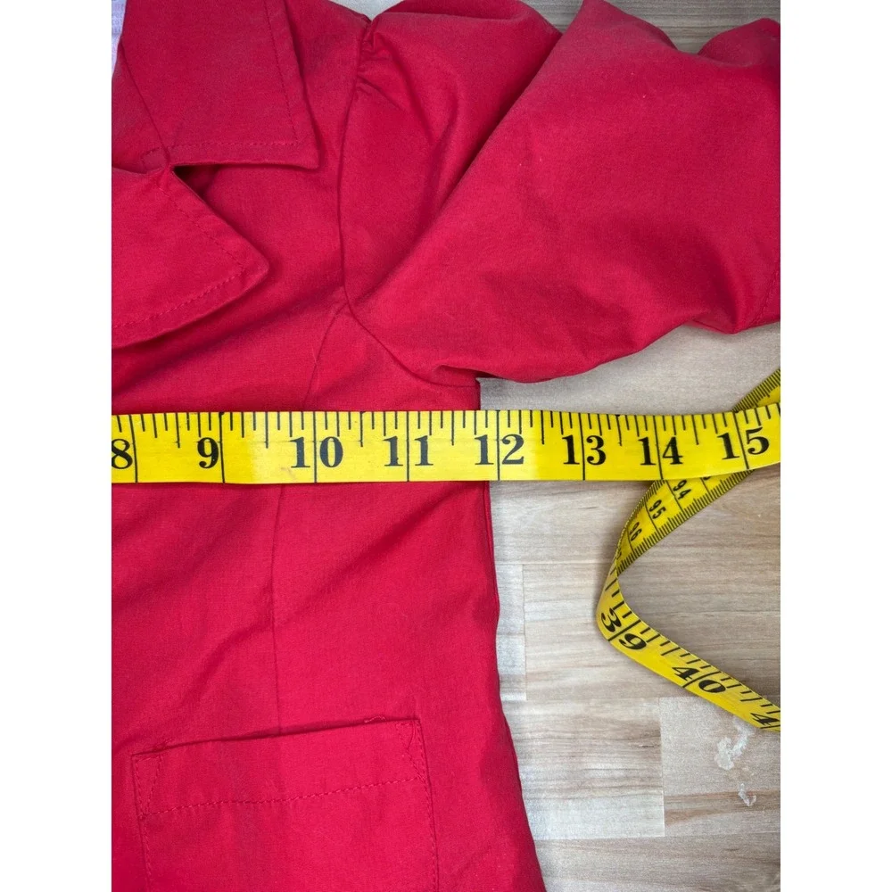 Baby Headquarters Red Double Breasted Pea Coat Plaid Lined Girls‎ 6/9 Months